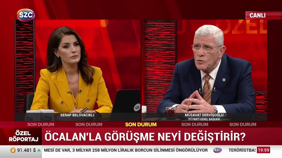 İYİ Parti Genel Başkanı Müsavat Dervişoğlu, SZC TV'de Açıklamalarda Bulundu
