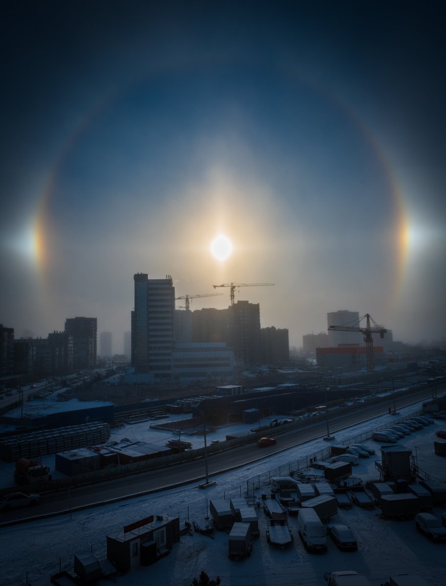 Krasnoyarsk'ta Eksi 30 Derecede Nadir Görülen Halo Olayı Gözlemlendi