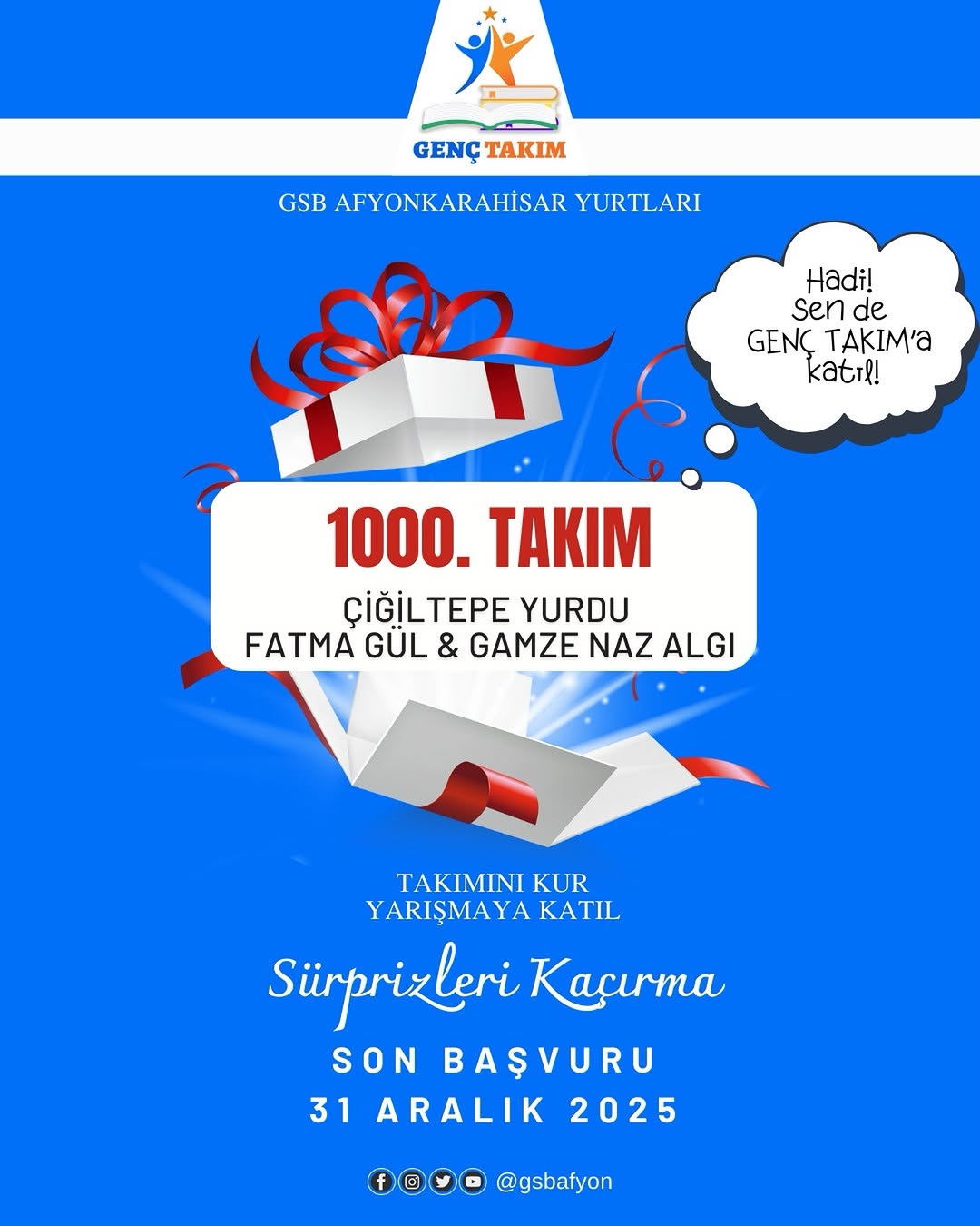 Afyonkarahisar'da Genç Takım Projesi Başvuruları Sürüyor