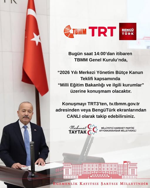 Afyonkarahisar Milletvekili, TBMM'de Milli Eğitim Bütçesini Masaya Yatıracak