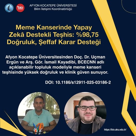 Meme Kanserinde Yapay Zekâ Devrimi: Afyon Kocatepe Üniversitesi Yüksek Doğruluk Oranına Ulaştı