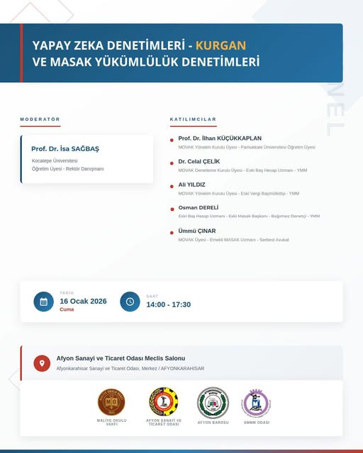 Afyonkarahisar'da Yapay Zeka Denetimleri Paneli Düzenleniyor