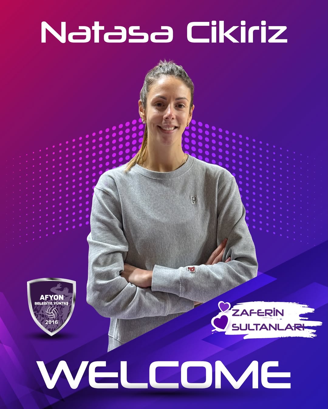 Afyon Belediye Yüntaş Spor Kulübü, Sırbistanlı Pasör Çaprazı Natasa Cikiriz'i Transfer Etti