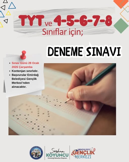 Emirdağ'da Öğrencilere Ücretsiz Deneme Sınavı Fırsatı