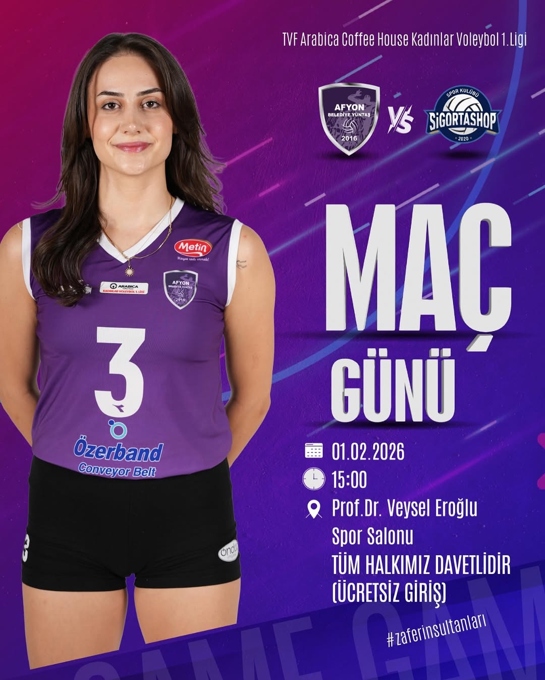 Afyon Belediye Yüntaş, Ankaragücü Maçına Tüm Halkı Davet Ediyor