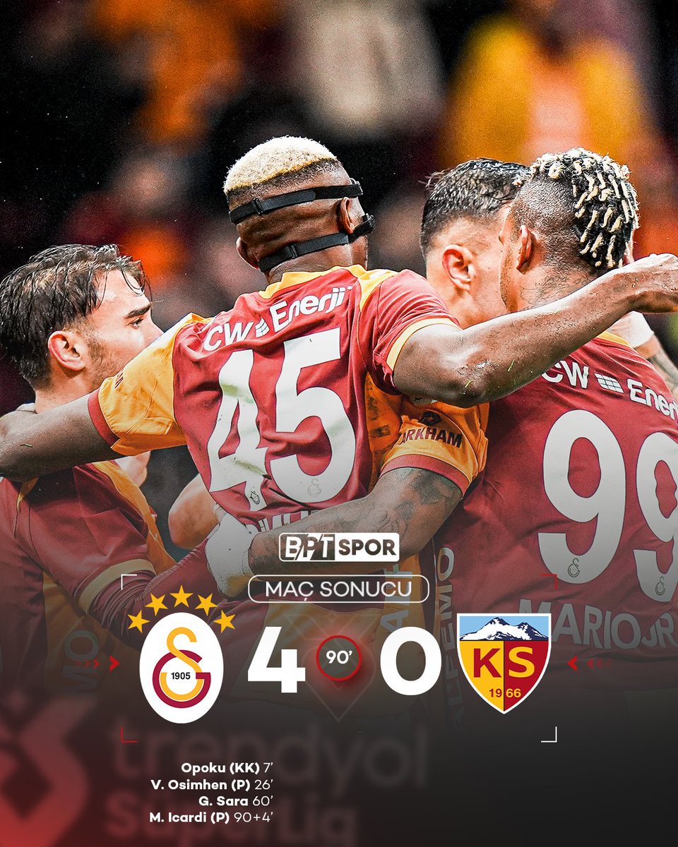 Galatasaray, Kayserispor'u Evinde Mağlup Etti