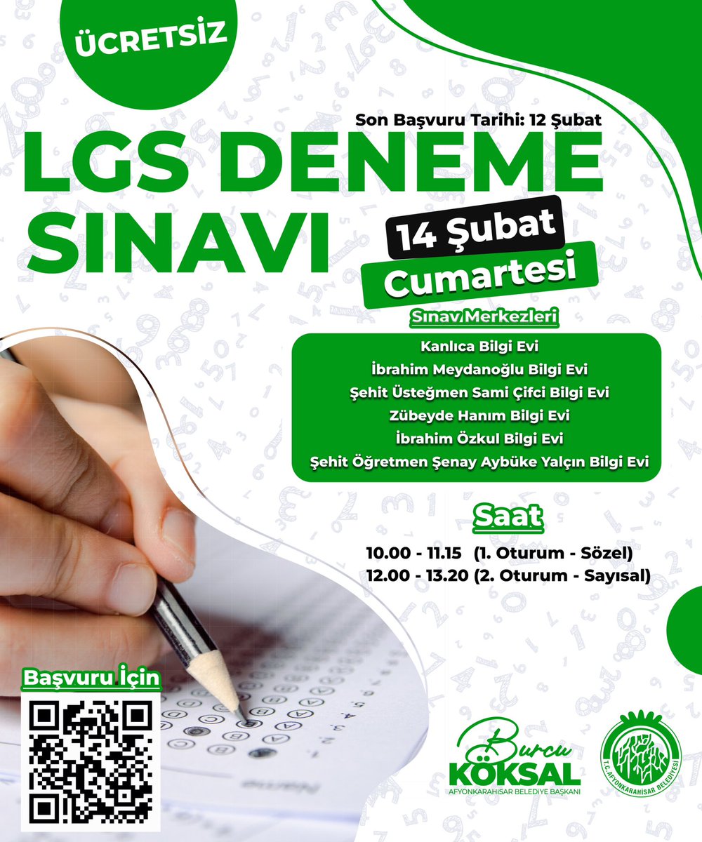 Afyonkarahisar'da Öğrencilere Ücretsiz LGS Deneme Sınavı Desteği