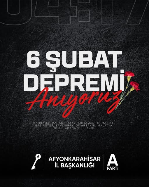 Afyonkarahisar'da 6 Şubat Deprem Anması: Yüreklerimiz Enkaz Altında Kaldı