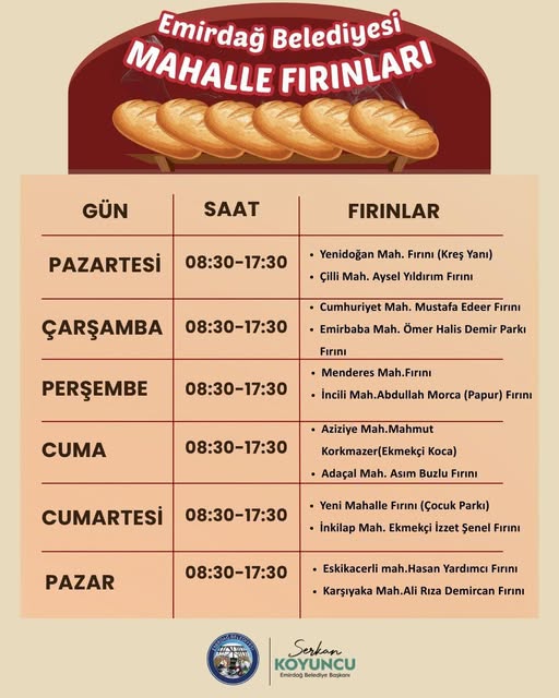 Emirdağ'da Belediye Mahalle Fırınları Hizmete Girdi