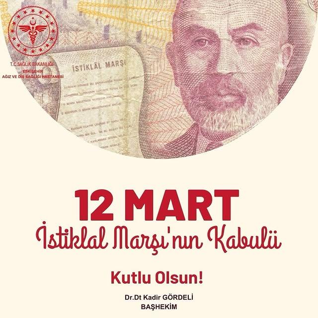 Eskişehir Ağız Diş Sağlığı Hastanesi'nden İstiklal Marşı Anıtı Mesajı