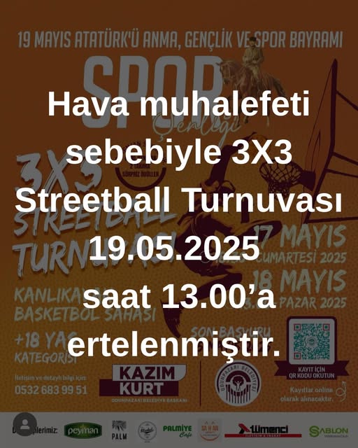 Odunpazarı'nda 3x3 Streetball Turnuvası Hava Koşulları Nedeniyle Ertelendi