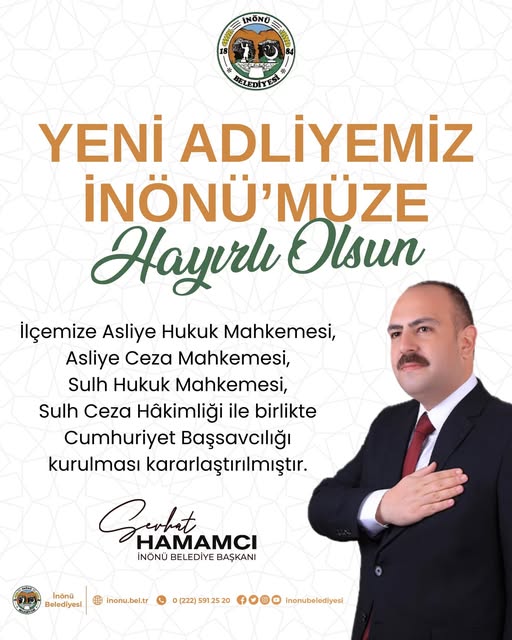 İnönü'ye Yeni Adliye Binası Kuruluyor