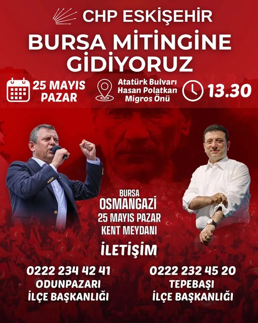 CHP Eskişehir'den Bursa Mitingi Çağrısı