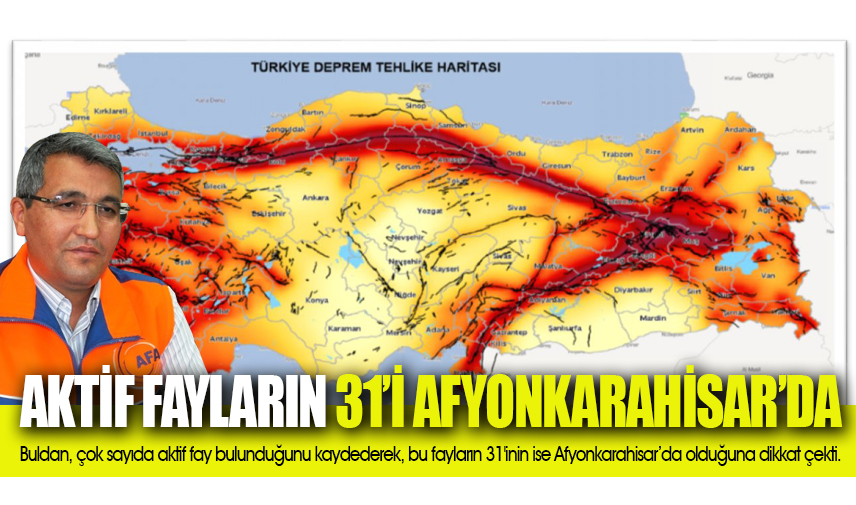  Buldan: Aktif fayların 31i Afyonkarahisarda