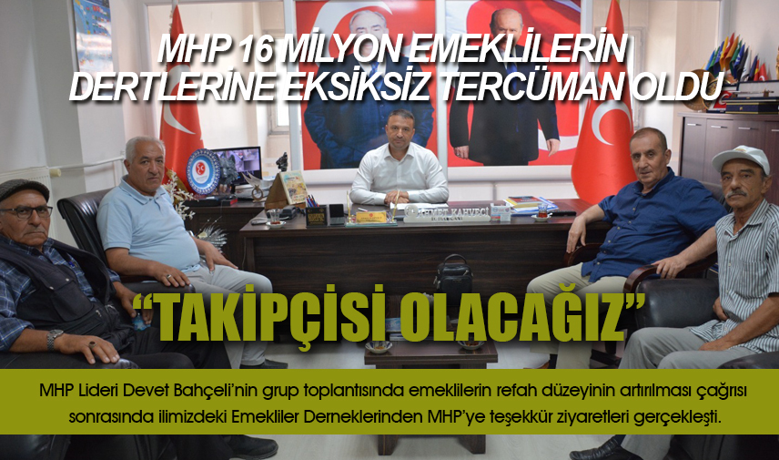 Afyonkarahisar Emekliler Derneğinden MHP Lideri Bahçeliye teşekkür