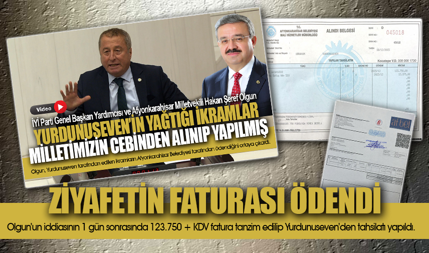 Ziyafetin faturası ödendi