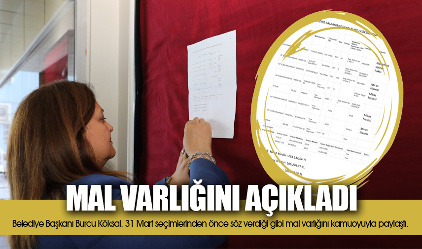 Başkan Köksal mal varlığını açıkladı