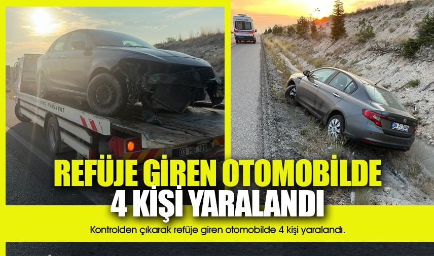 Refüje giren otomobilde 4 kişi yaralandı