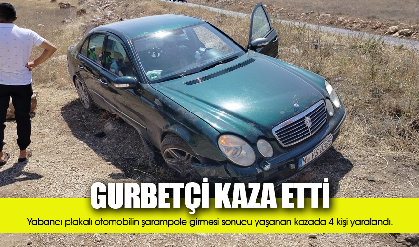 Şarampole giren otomobilde 4 kişi yaralandı