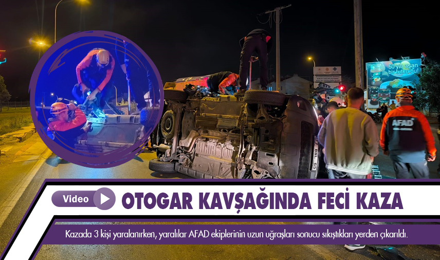 Otogar Kavşağında feci kaza